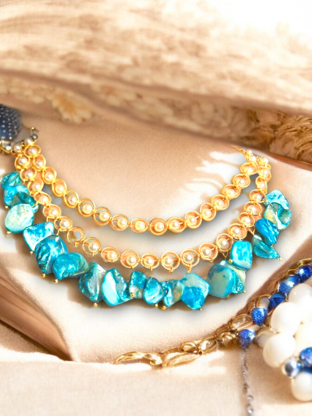 Rajwaadaa Necklace in Blue