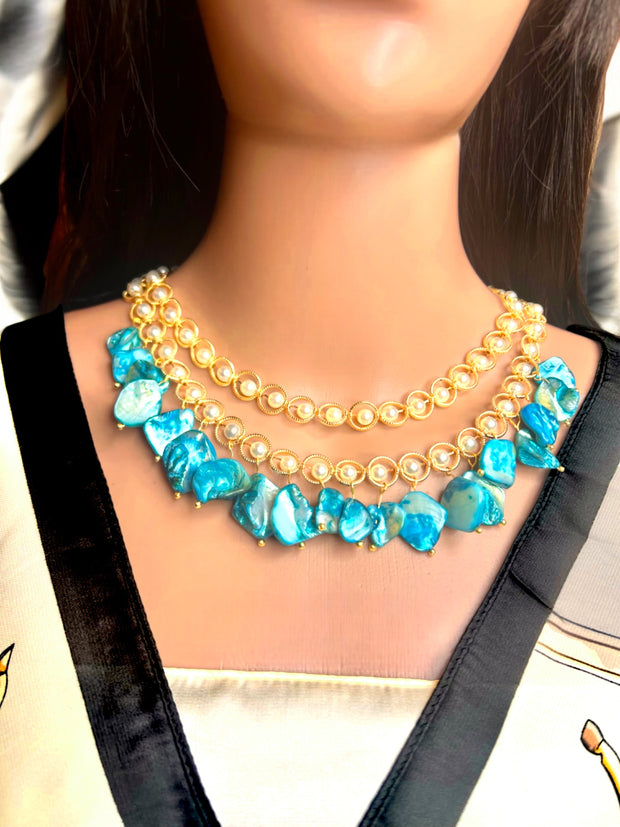 Rajwaadaa Necklace in Blue