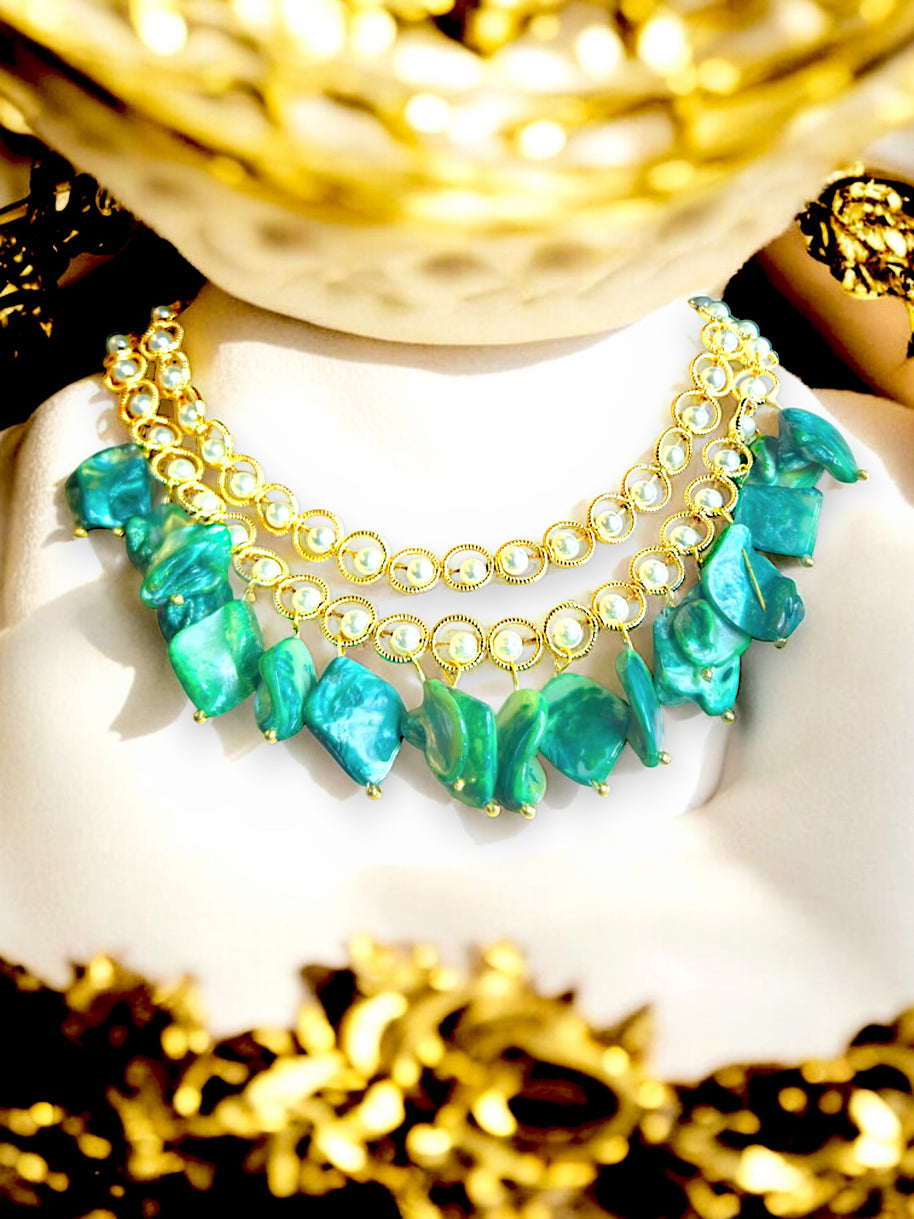 Rajwaadaa Necklace in Green