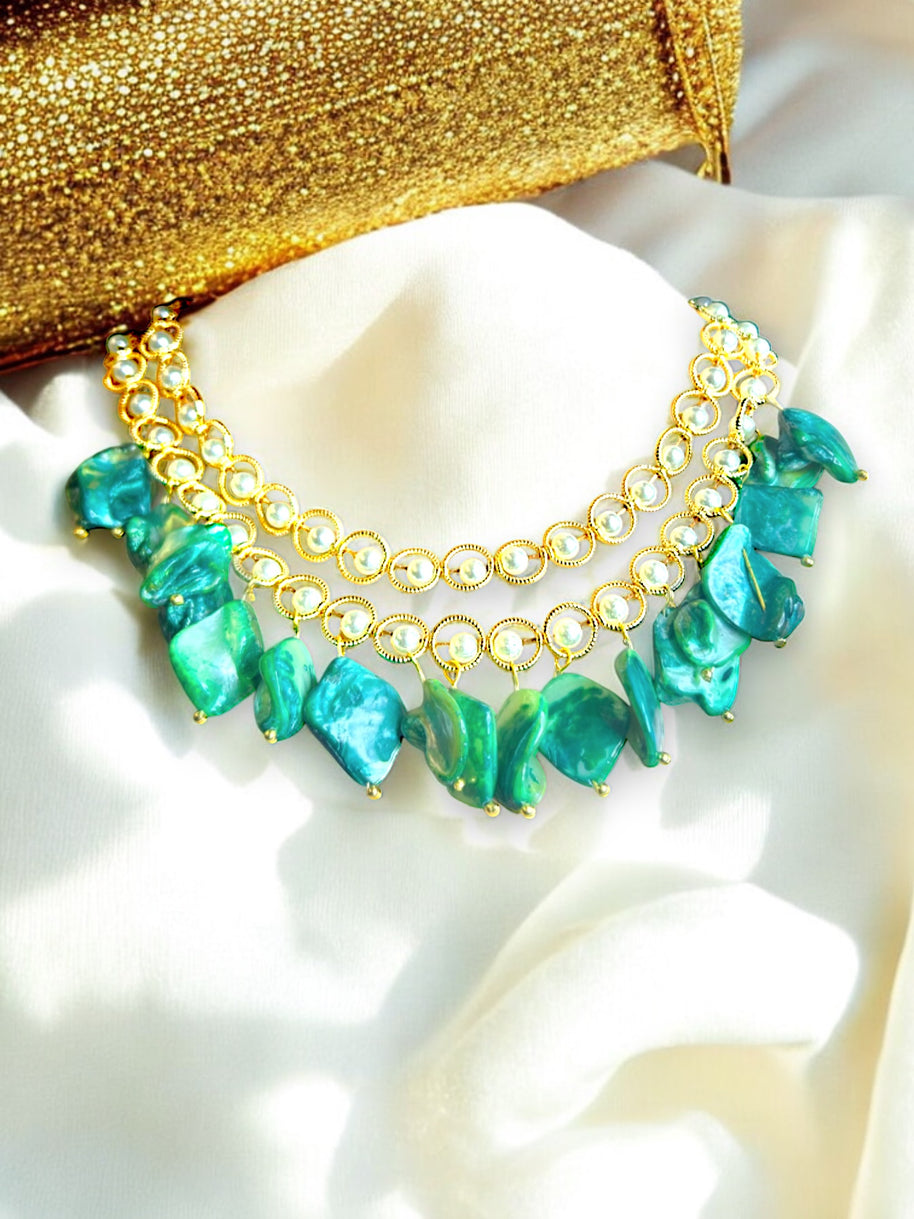 Rajwaadaa Necklace in Green